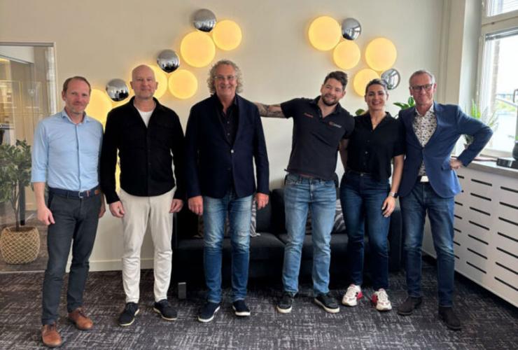 F.v.:Martin Lundberg, Johan Gabrielsson, Thomas Blomstedt, Fredrik Blomstedt, Sophie Ljungquist, Eric Lindqvist