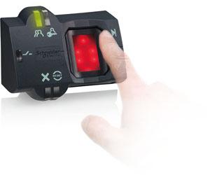 Den industrianpassade fingeravtrycksläsaren från Schneider Electric är enkel att använda och kan lagra upp till 200 fingeravtryck.
